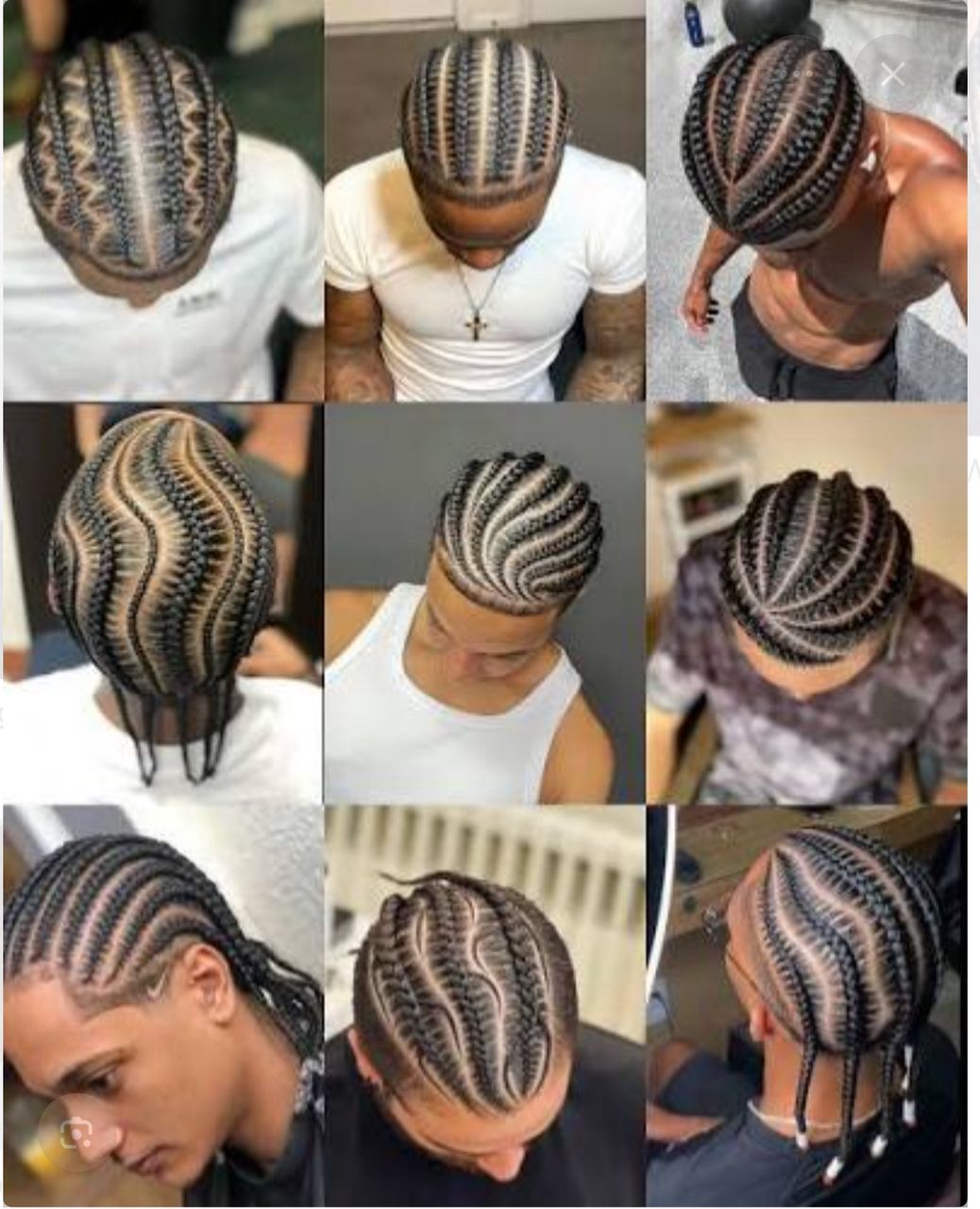 Men Straight Back Cornrows