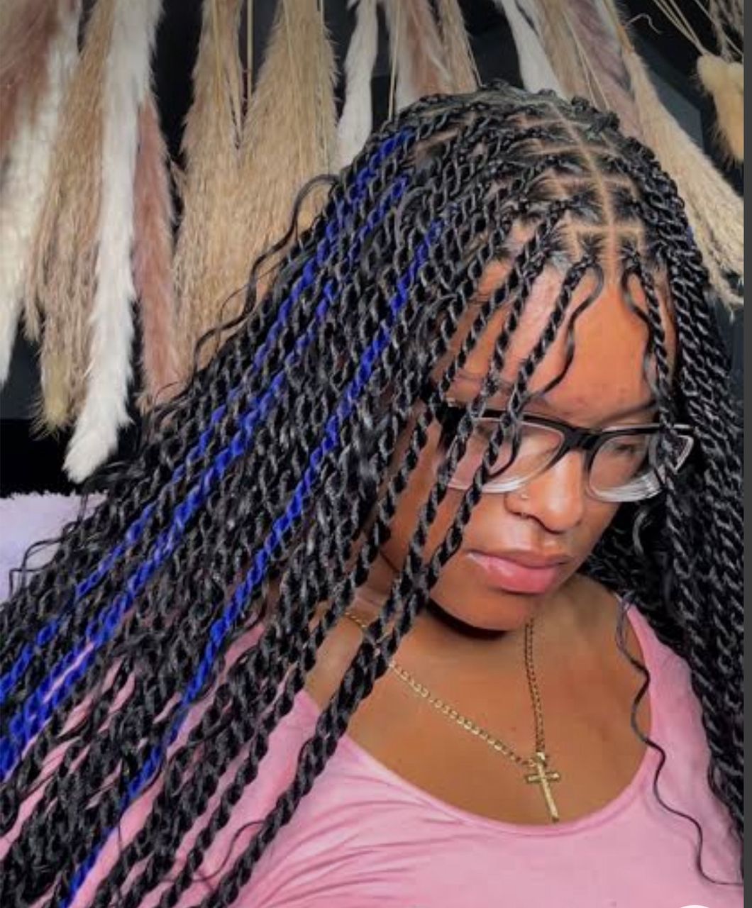 Large Bohemian Knotless Braids